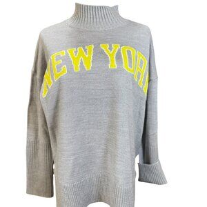 DKNY Jeans “New York” Gray Mock Neck Sweater Women’s Size S NWT | Cozy Pullover